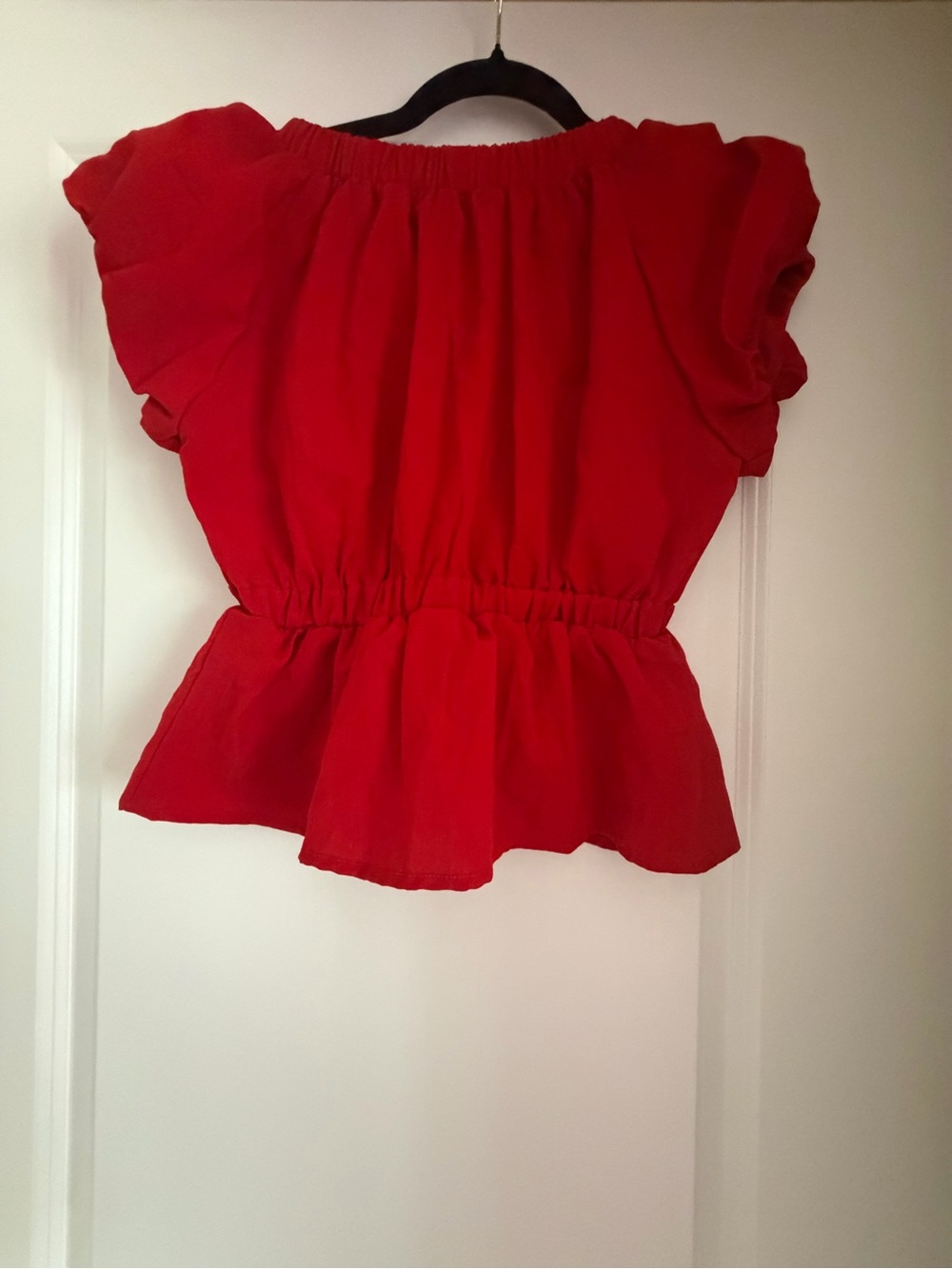 Sienna Sky‎ Red Peplum Tie-Front Blouse - Picture 3 of 4